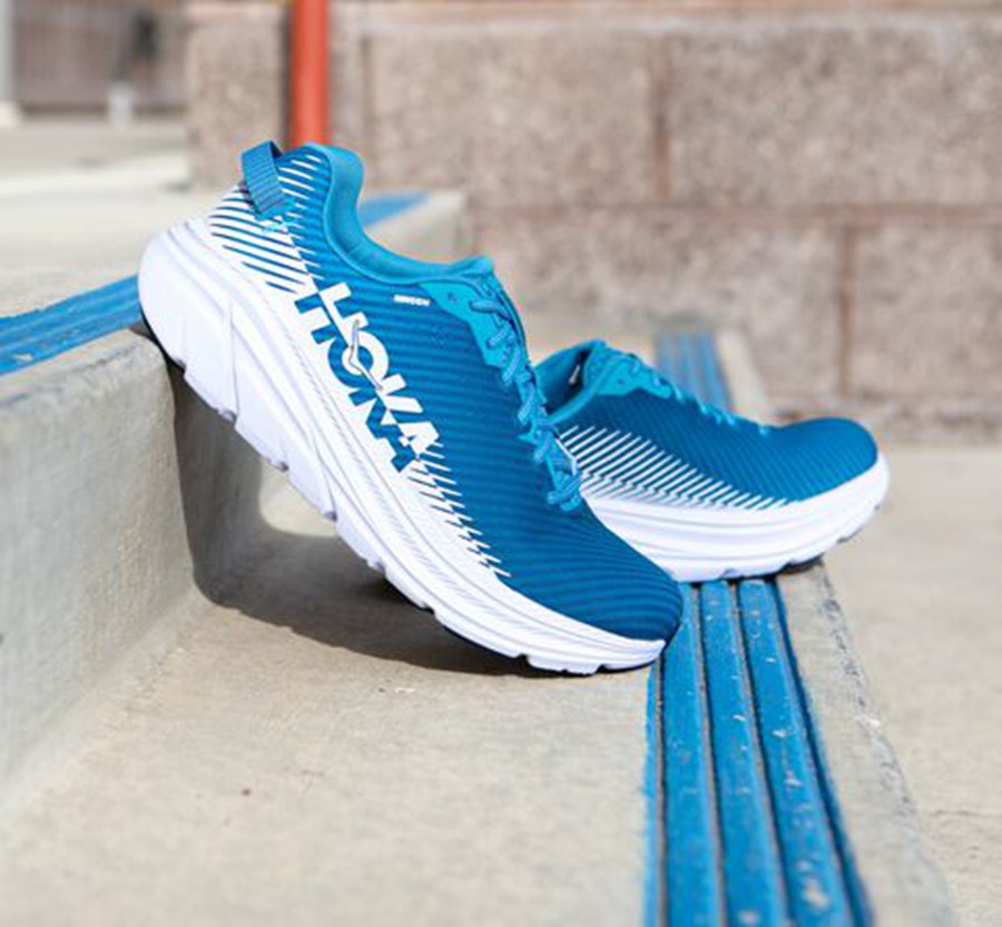 Hoka Australia One One Rincon 2 - Mens Running Shoes Blue/White - RDVUH-9834